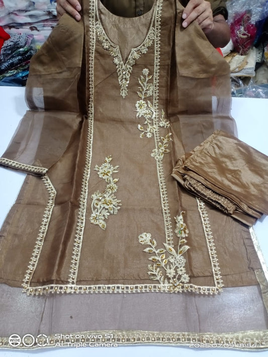 Fancy Organza 3Pc (Shirt style)
