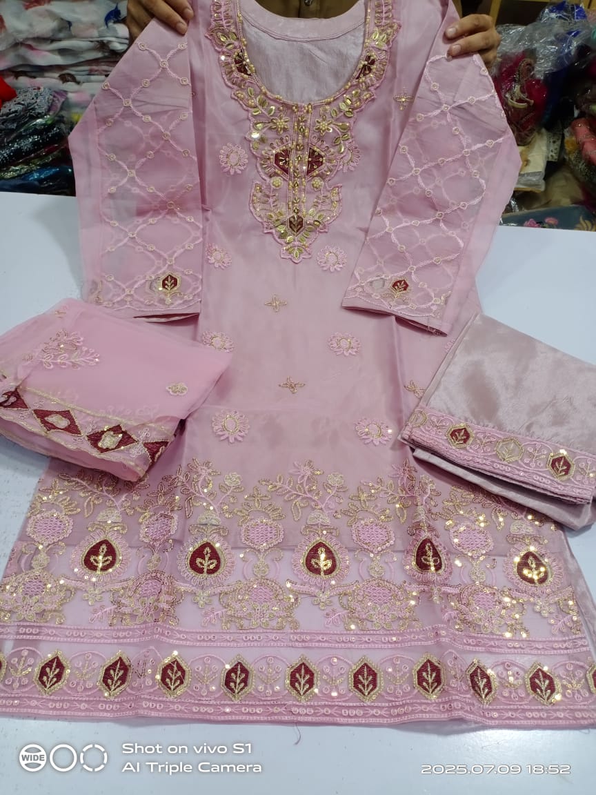 Fancy Organza 3Pc (Shirt style)