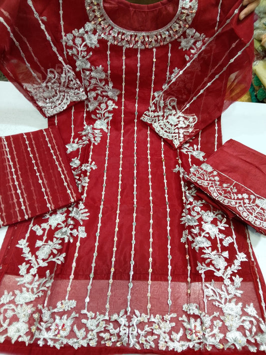 Fancy Organza 3Pc (Shirt style)