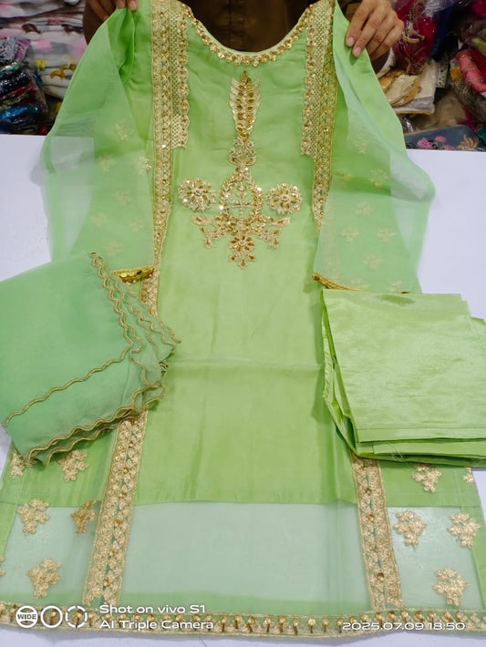Fancy Organza 3Pc (Shirt style)