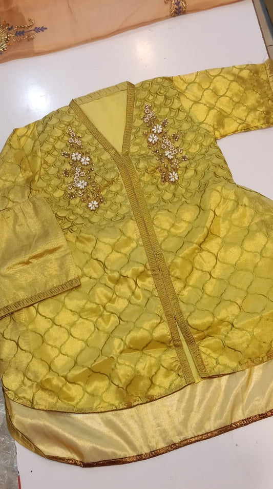Organza Base Separate Stylish Frock (Large Flair)